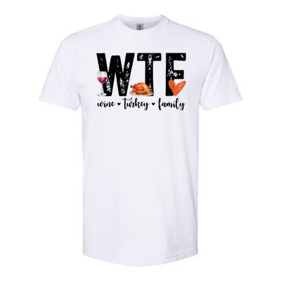 Wtf Wine Turkey Family Thanksgiving Funny Softstyle® CVC T-Shirt