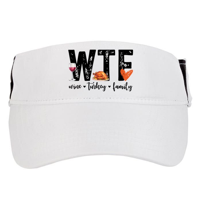 Wtf Wine Turkey Family Thanksgiving Funny Adult Drive Performance Visor