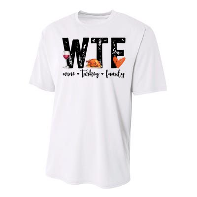 Wtf Wine Turkey Family Thanksgiving Funny Performance Sprint T-Shirt