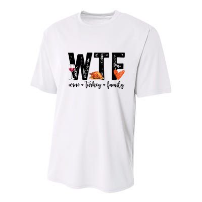 Wtf Wine Turkey Family Thanksgiving Funny Youth Performance Sprint T-Shirt