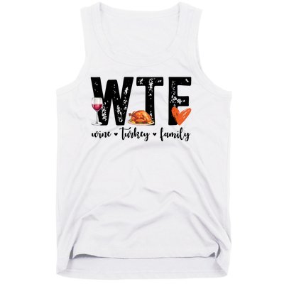 Wtf Wine Turkey Family Thanksgiving Funny Tank Top