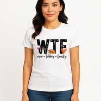 Wtf Wine Turkey Family Thanksgiving Funny Womens T-Shirt
