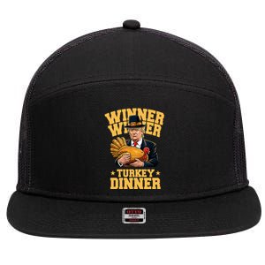 Winner Winnter Turkey Dinner Donald Trump Thanksgiving Funny 7 Panel Mesh Trucker Snapback Hat