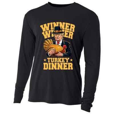 Winner Winnter Turkey Dinner Donald Trump Thanksgiving Funny Cooling Performance Long Sleeve Crew