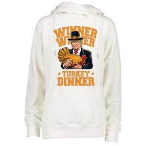 Winner Winnter Turkey Dinner Donald Trump Thanksgiving Funny Womens Funnel Neck Pullover Hood