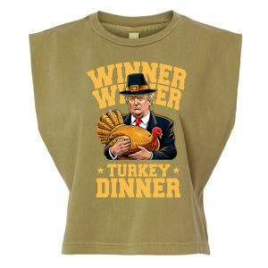 Winner Winnter Turkey Dinner Donald Trump Thanksgiving Funny Garment-Dyed Women's Muscle Tee