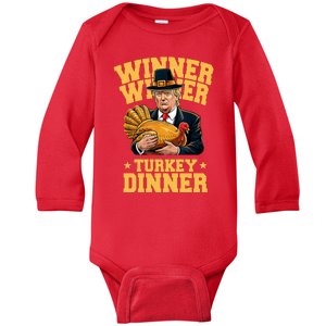 Winner Winnter Turkey Dinner Donald Trump Thanksgiving Funny Baby Long Sleeve Bodysuit