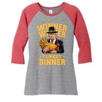 Winner Winnter Turkey Dinner Donald Trump Thanksgiving Funny Women's Tri-Blend 3/4-Sleeve Raglan Shirt