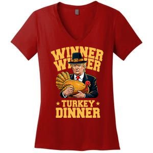 Winner Winnter Turkey Dinner Donald Trump Thanksgiving Funny Women's V-Neck T-Shirt