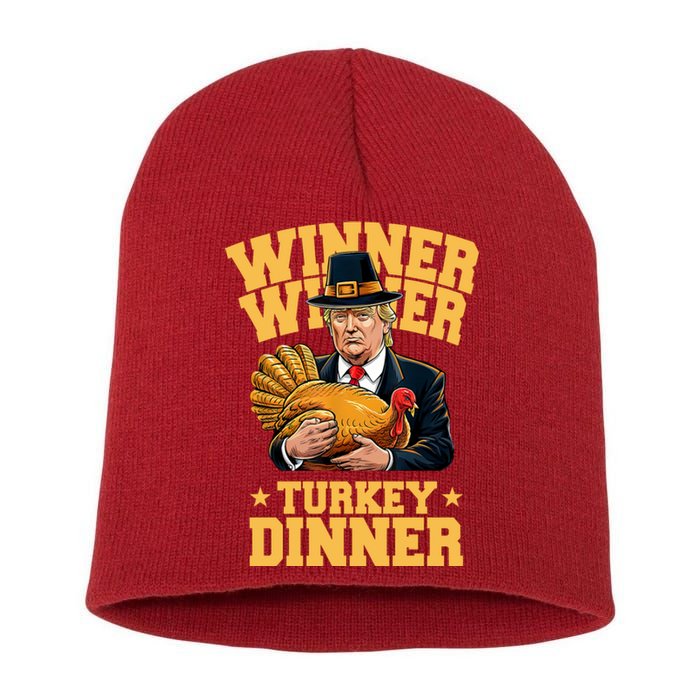 Winner Winnter Turkey Dinner Donald Trump Thanksgiving Funny Short Acrylic Beanie