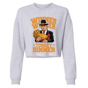 Winner Winnter Turkey Dinner Donald Trump Thanksgiving Funny Cropped Pullover Crew