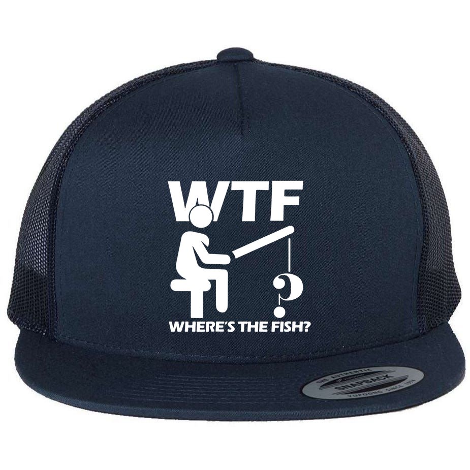 Wtf Wheres The Fish Flat Bill Trucker Hat