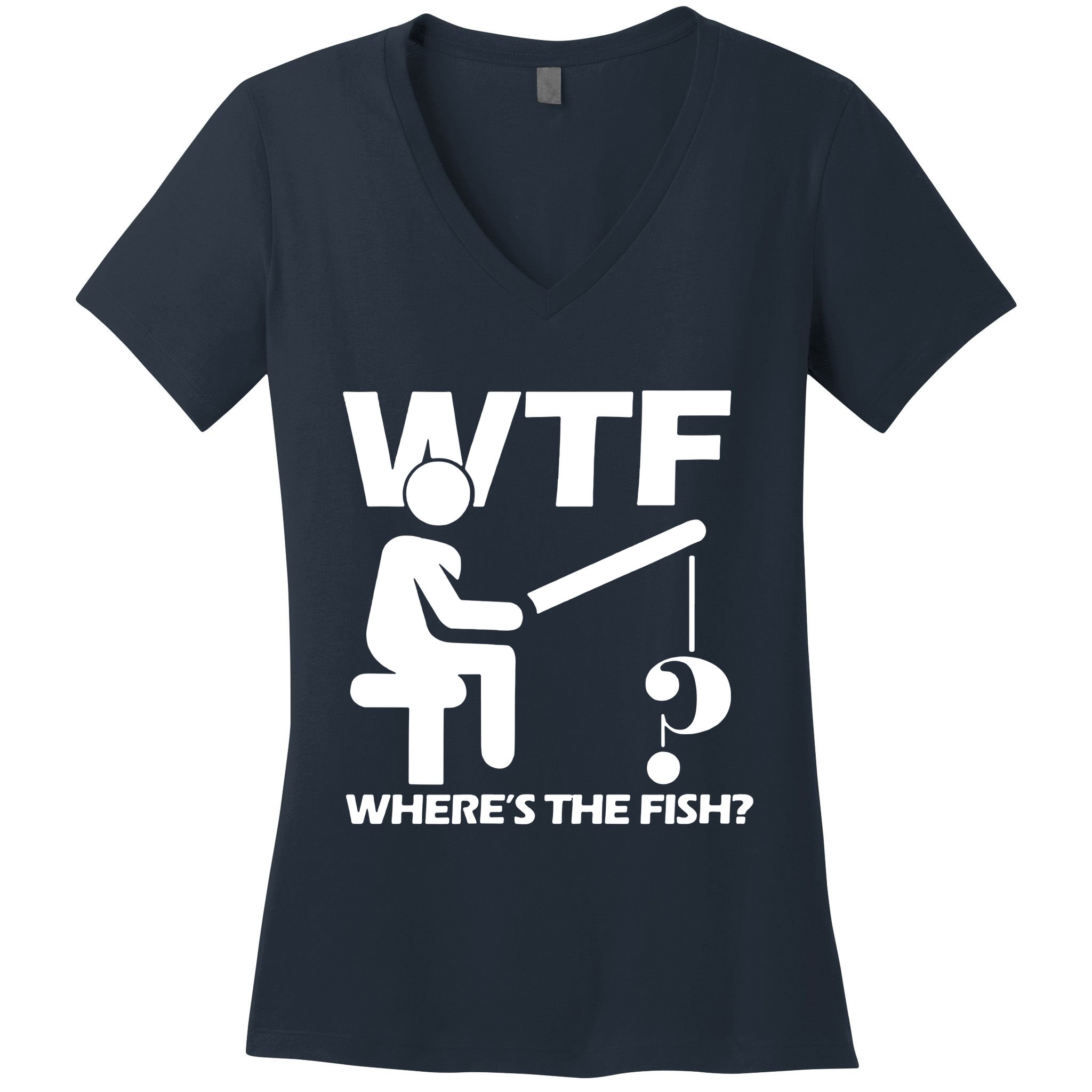 Wtf Wheres The Fish Women's V-Neck T-Shirt
