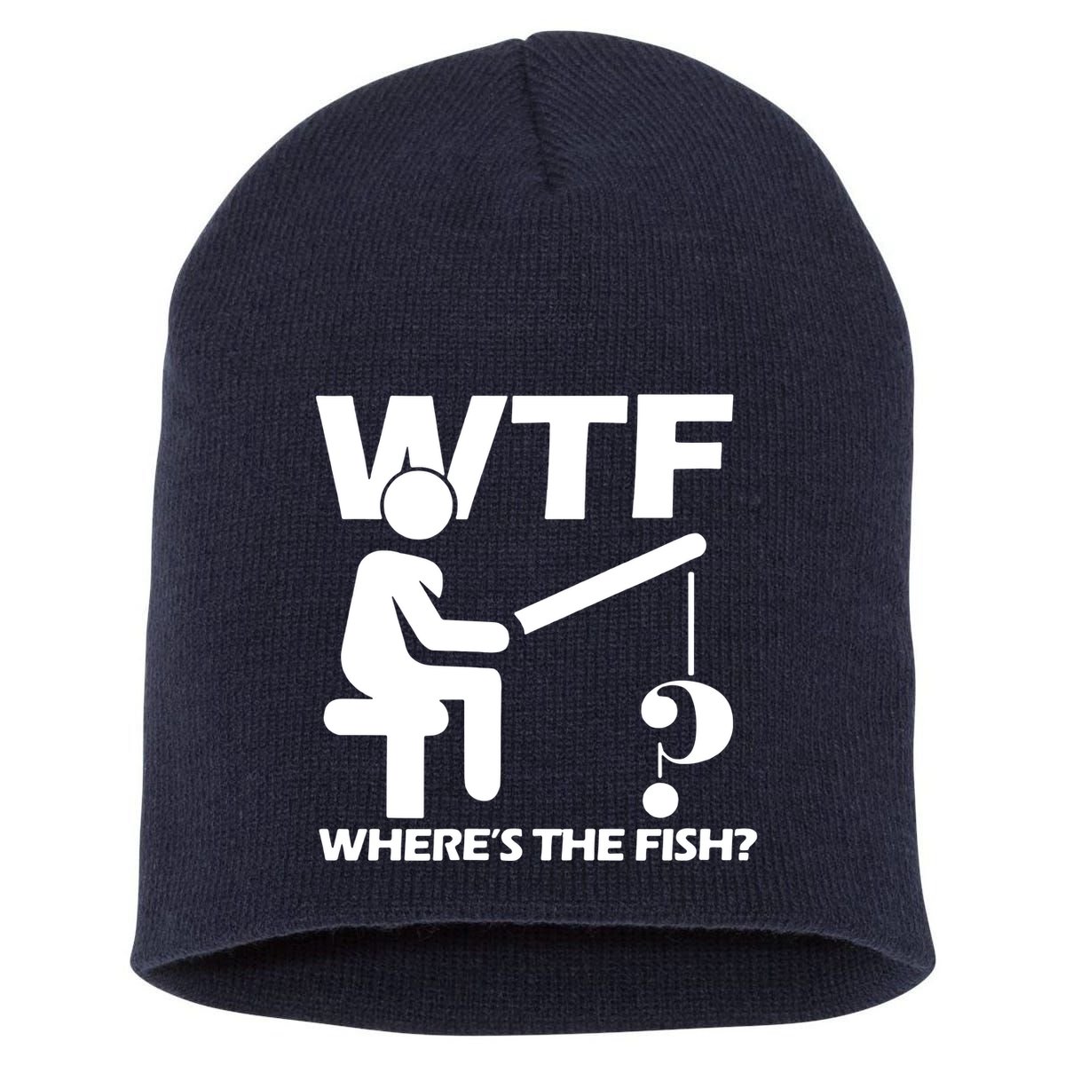 Wtf Wheres The Fish Short Acrylic Beanie