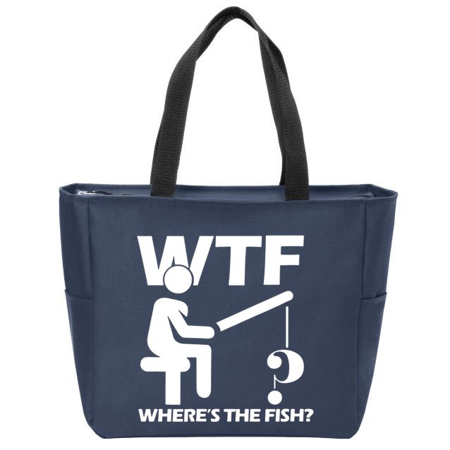Wtf Wheres The Fish Zip Tote Bag