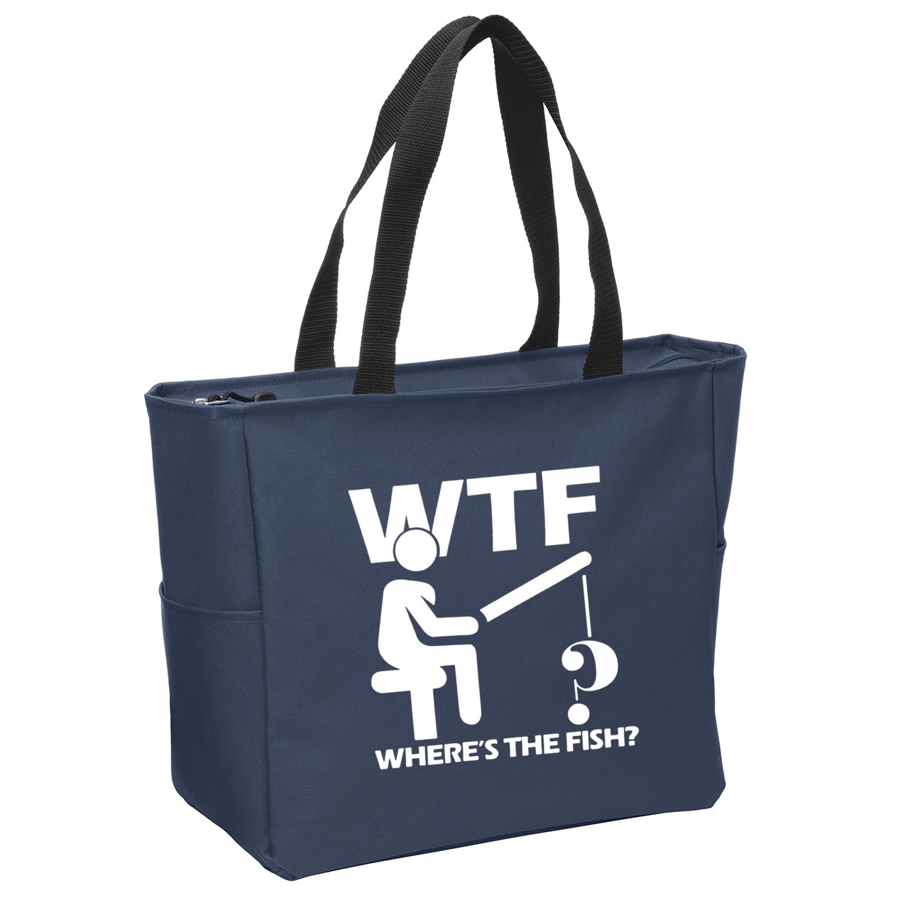 Wtf Wheres The Fish Zip Tote Bag