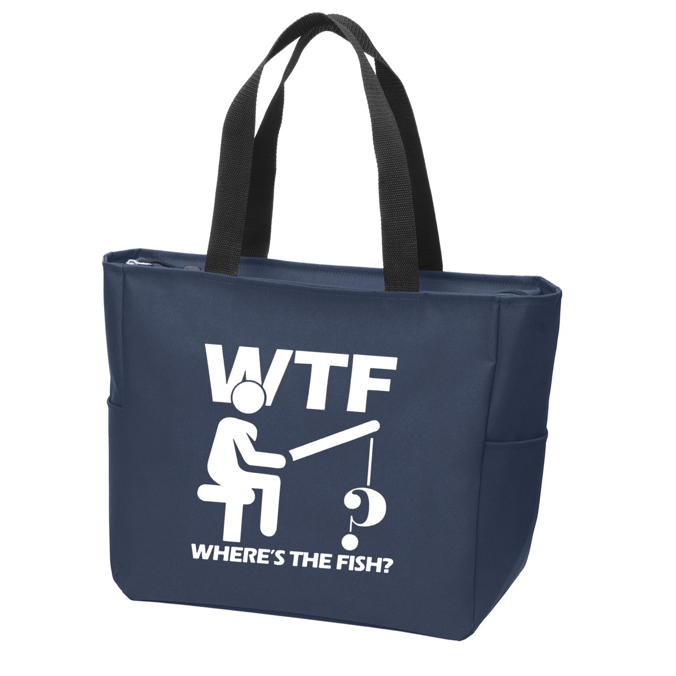 Wtf Wheres The Fish Zip Tote Bag
