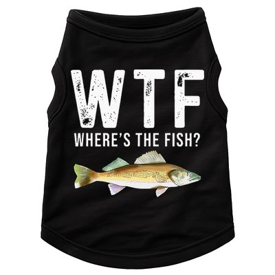 WTF Wheres The Fish Walleye Pike Funny Fishing Gifts Doggie Tank