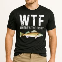 WTF Wheres The Fish Walleye Pike Funny Fishing Gifts Cooling Performance Crew T-Shirt