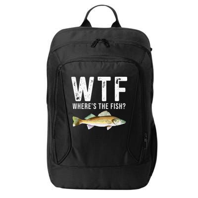 WTF Wheres The Fish Walleye Pike Funny Fishing Gifts City Backpack