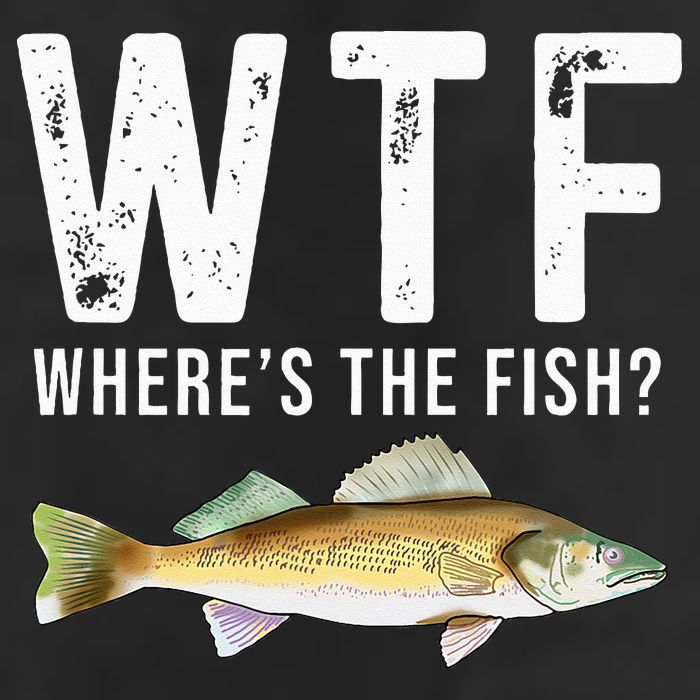 WTF Wheres The Fish Walleye Pike Funny Fishing Gifts Adult Drive Performance Visor