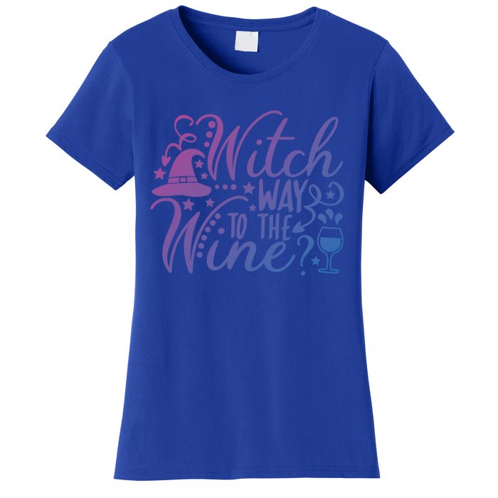 Witch Way To The Wine Funny Halloween Costume Gift Women's T-Shirt