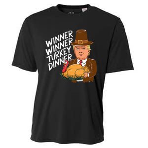 Winner Winner Turkey Dinner Trump Funny Thanksgiving Cooling Performance Crew T-Shirt