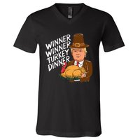 Winner Winner Turkey Dinner Trump Funny Thanksgiving V-Neck T-Shirt