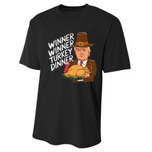 Winner Winner Turkey Dinner Trump Funny Thanksgiving Performance Sprint T-Shirt