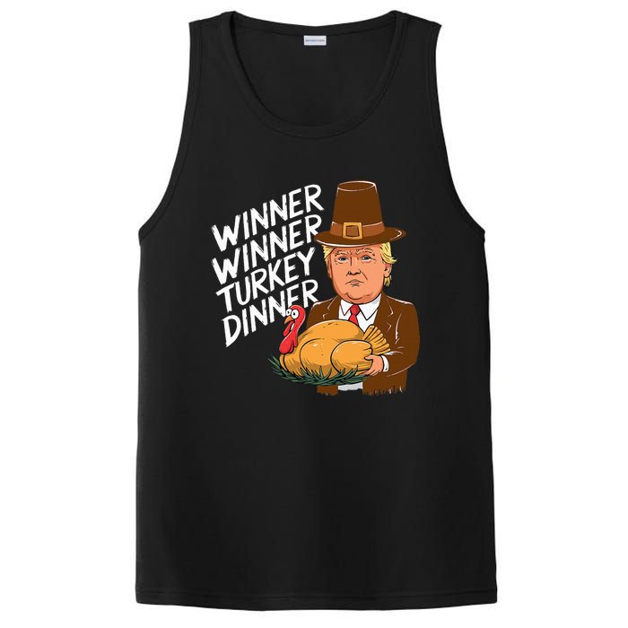 Winner Winner Turkey Dinner Trump Funny Thanksgiving PosiCharge Competitor Tank