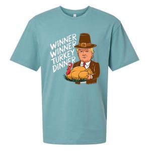 Winner Winner Turkey Dinner Trump Funny Thanksgiving Sueded Cloud Jersey T-Shirt