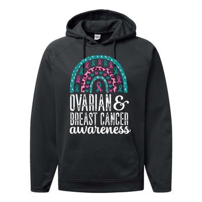 We Wear Teal Ovarian Cancer Awareness Month Performance Fleece Hoodie