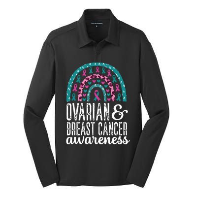 We Wear Teal Ovarian Cancer Awareness Month Silk Touch Performance Long Sleeve Polo