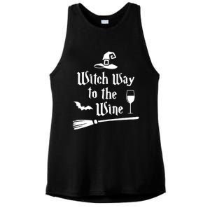 Witch Way To The Wine Shirts Funny Wine Drinking Gift Idea Ladies PosiCharge Tri-Blend Wicking Tank