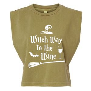 Witch Way To The Wine Shirts Funny Wine Drinking Gift Idea Garment-Dyed Women's Muscle Tee