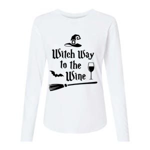 Witch Way To The Wine Shirts Funny Wine Drinking Gift Idea Womens Cotton Relaxed Long Sleeve T-Shirt