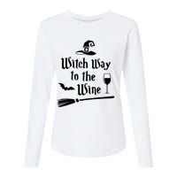 Witch Way To The Wine Shirts Funny Wine Drinking Gift Idea Womens Cotton Relaxed Long Sleeve T-Shirt