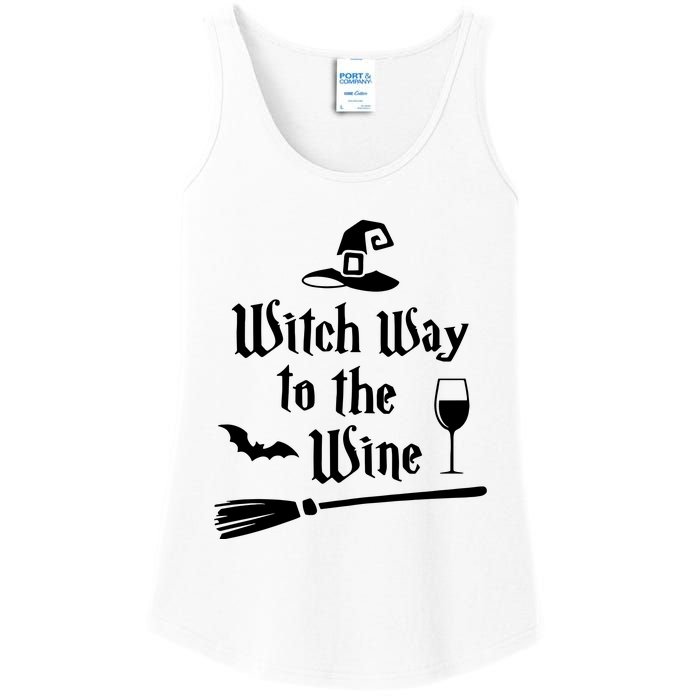 Witch Way To The Wine Shirts Funny Wine Drinking Gift Idea Ladies Essential Tank