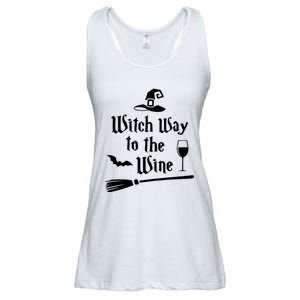 Witch Way To The Wine Shirts Funny Wine Drinking Gift Idea Ladies Essential Flowy Tank