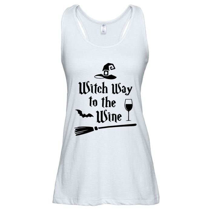 Witch Way To The Wine Shirts Funny Wine Drinking Gift Idea Ladies Essential Flowy Tank