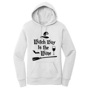 Witch Way To The Wine Shirts Funny Wine Drinking Gift Idea Women's Pullover Hoodie