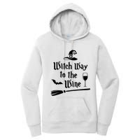 Witch Way To The Wine Shirts Funny Wine Drinking Gift Idea Women's Pullover Hoodie