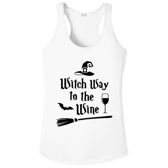 Witch Way To The Wine Shirts Funny Wine Drinking Gift Idea Ladies PosiCharge Competitor Racerback Tank