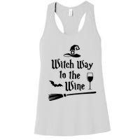 Witch Way To The Wine Shirts Funny Wine Drinking Gift Idea Women's Racerback Tank