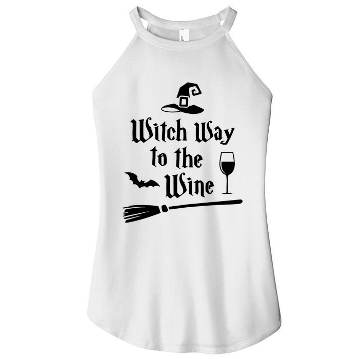 Witch Way To The Wine Shirts Funny Wine Drinking Gift Idea Women's Perfect Tri Rocker Tank