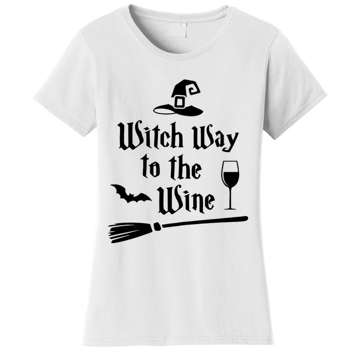 Witch Way To The Wine Shirts Funny Wine Drinking Gift Idea Women's T-Shirt