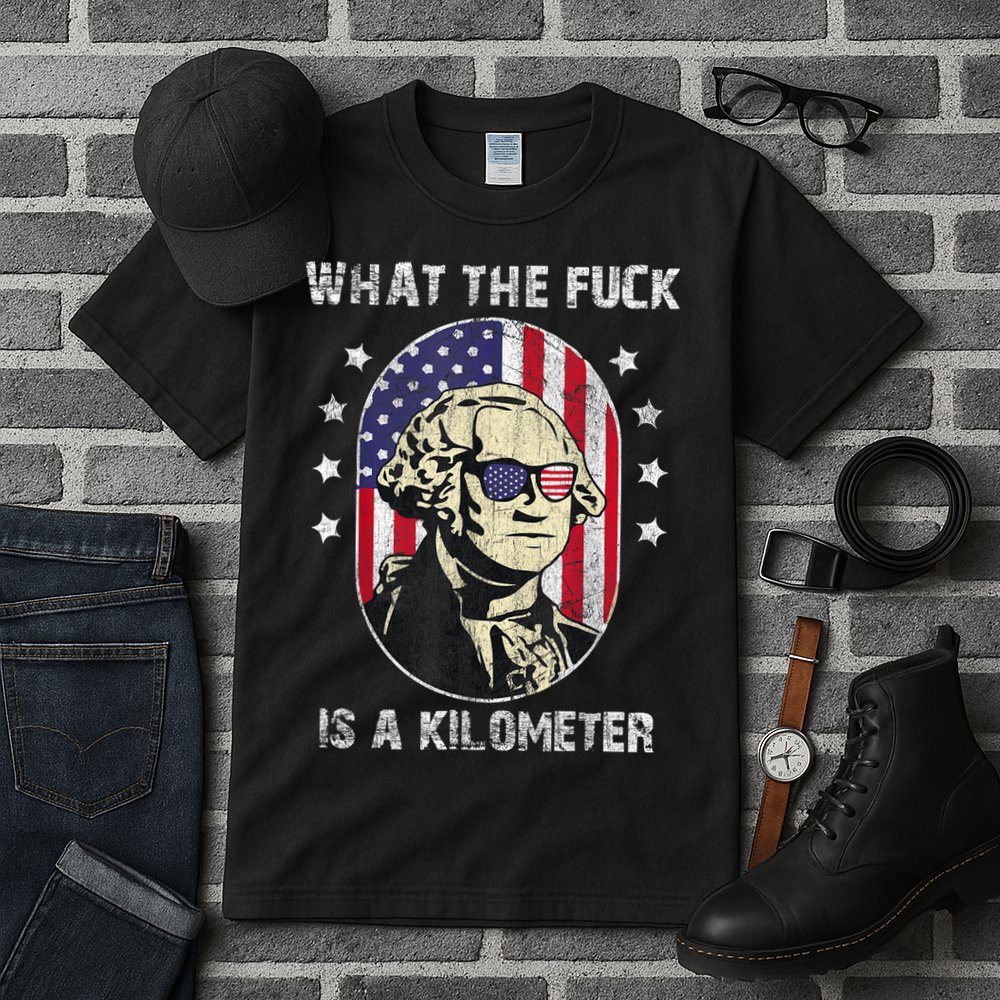 WTF What The Fuck Is A Kilometer George Washington July 4th Tall T-Shirt