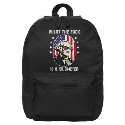 WTF What The Fuck Is A Kilometer George Washington July 4th 16 in Basic Backpack