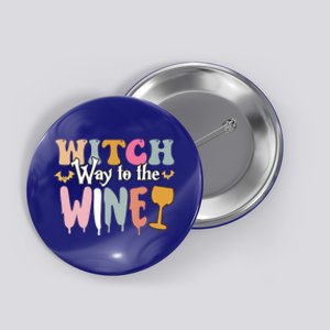 Witch Way To The Wine Funny Halloween Party Design Cool Gift Button