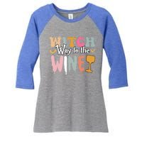 Witch Way To The Wine Funny Halloween Party Design Cool Gift Women's Tri-Blend 3/4-Sleeve Raglan Shirt